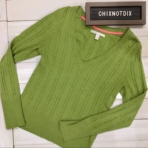 [old navy] Green Cable Knit V-Neck Sweater Size S